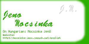 jeno mocsinka business card